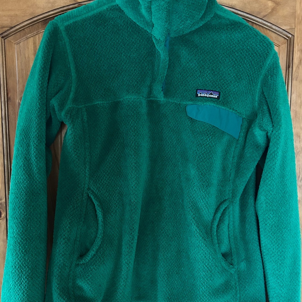 Patagonia Womens Re-Tool Green Fleece Pullover, Great Condition